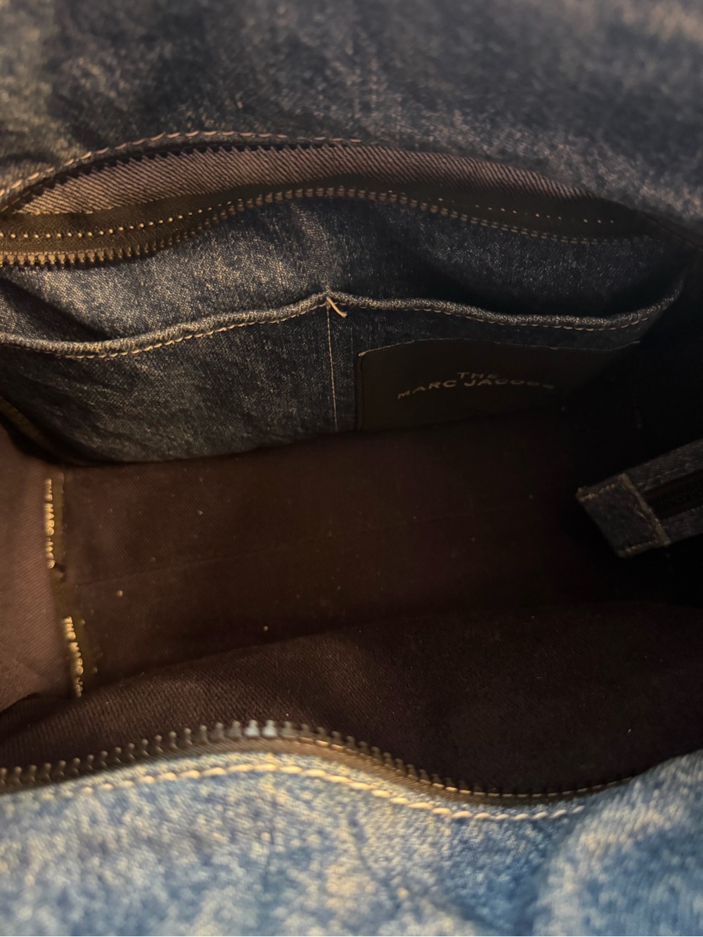 Marc Jacobs Two-Tone Denim The Tote Bag - Blue - Picture 3 of 4